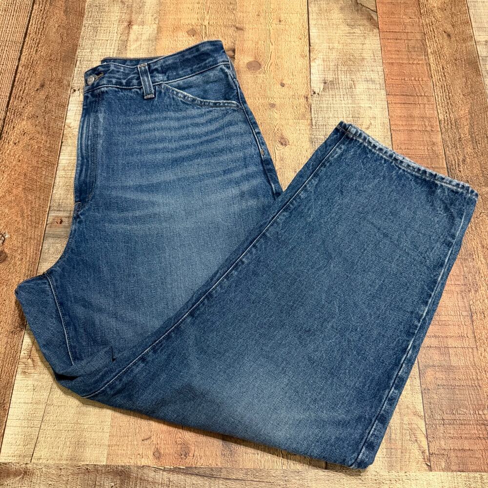 Madewell Women's Medium Denim The Curvy Balloon Jeans Sz 32 Horseshoe Streetwear - Picture 2 of 7